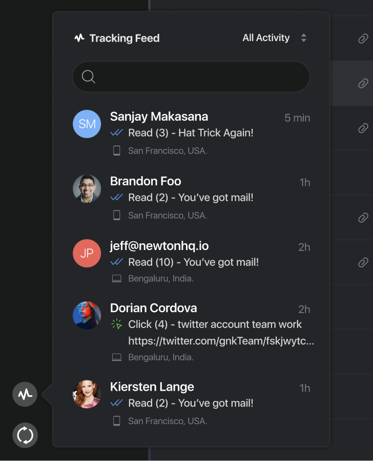 Screenshot showing sharing email with link