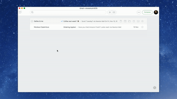 Gif showing how to snooze mail