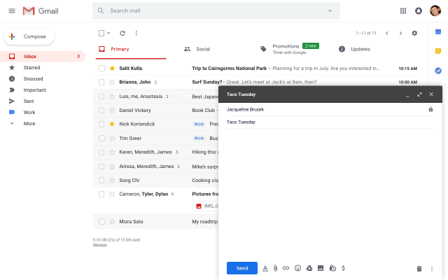 Gif showing smart compose