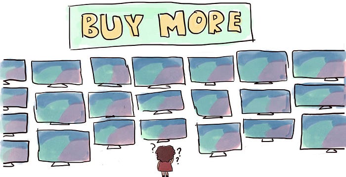 illustration with text buy more