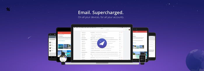 Newton mail screenshot with different screens